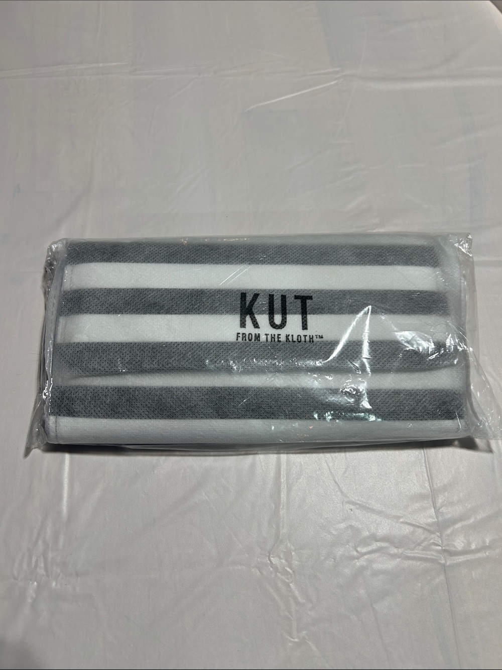 Kut from the Kloth Black and White Striped Travel Pouch